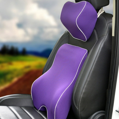 Bederní opěrka a polštářek pod hlavu z paměťové pěny - pohodlí a úleva pro záda