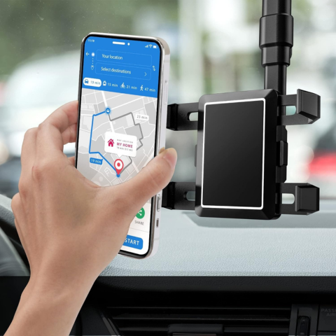 Ondersteuning Telefoon Auto — Bevestiging Aan Achteruitkijkspiegel En Verstelbaar