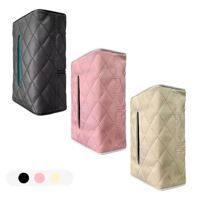 Boksy na chusteczki samochodowe z PU – mocowanie na osłonę przeciwsłoneczną lub zagłówek