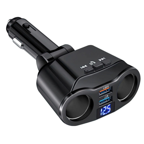 Adaptér do zapalovače do auta - dvojitý port USB a digitální displej