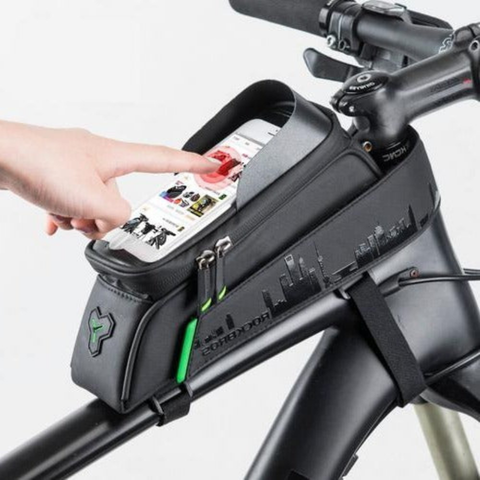 Bolsa Impermeable Para Bicicleta – Soporte Para Teléfono Y Almacenamiento Práctico 