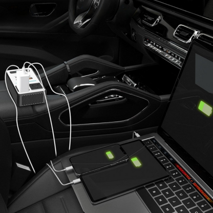 車の電流変換器 – コンセントと高速USBポート 