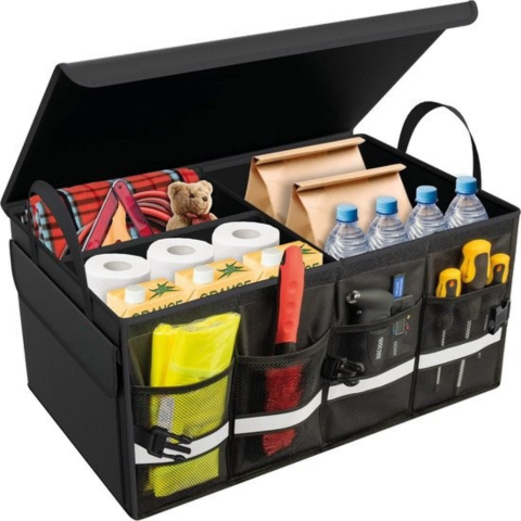 Organizador de Maletero de Auto — Caja de Almacenamiento Impermeable y Plegable 