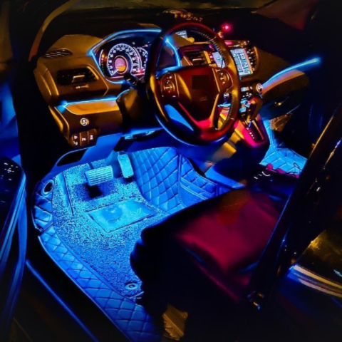 Tiras LED interiores para coche – Control remoto e instalación fácil 