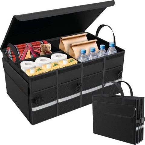Organizador de Maletero de Auto — Caja de Almacenamiento Impermeable y Plegable 
