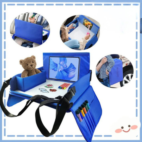 Utazó Tálca Gyermek Autós Üléshez — Kényelem és Beépített Tárolás 