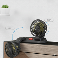 Dvouhlavý automatický ventilátor - napájení z USB nebo zapalovače doutníků