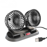 Dvouhlavý automatický ventilátor - napájení z USB nebo zapalovače doutníků