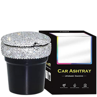 Mini posacenere da auto brillante - Design elegante e chiusura a prova di fumo