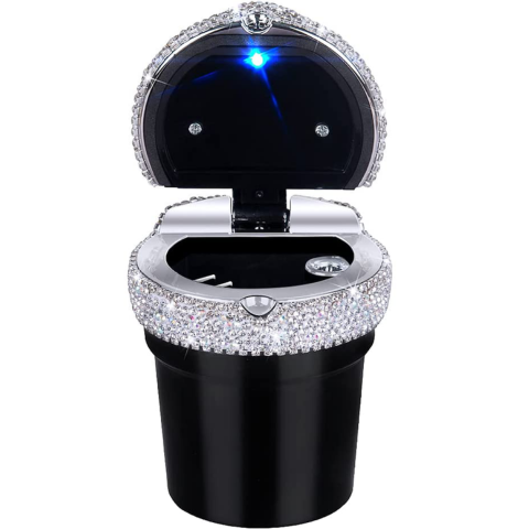 Mini posacenere da auto brillante - Design elegante e chiusura a prova di fumo